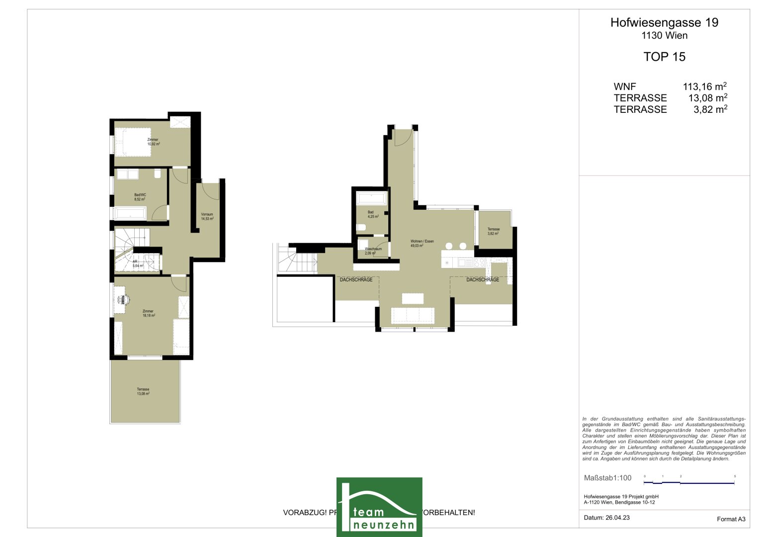 Wohnung zum Kauf 539.100 € 3 Zimmer 113,2 m²<br/>Wohnfläche Hofwiesengasse 19 Wien,Hietzing 1130