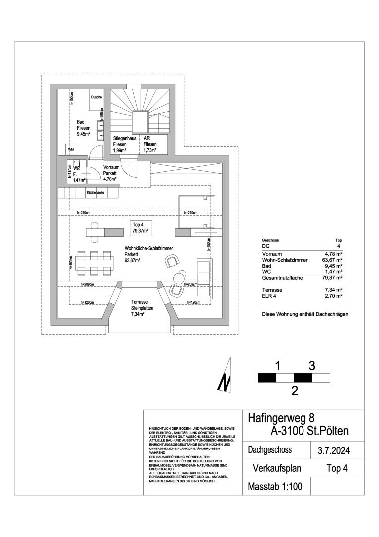 Wohnung zur Miete 732 € 1 Zimmer 79,4 m²<br/>Wohnfläche Teufelhof St. Pölten 3100