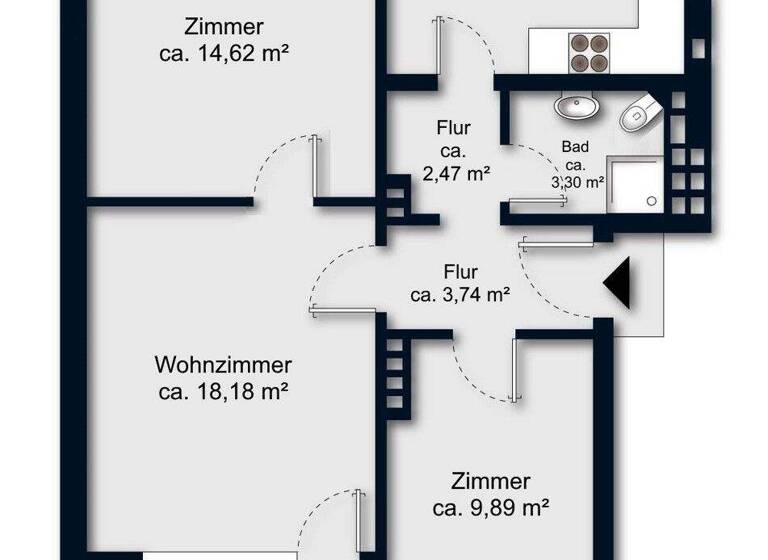 Wohnung zum Kauf 135.000 € 3 Zimmer 64 m² Fähr-Lobbendorf Bremen / Aumund 28755