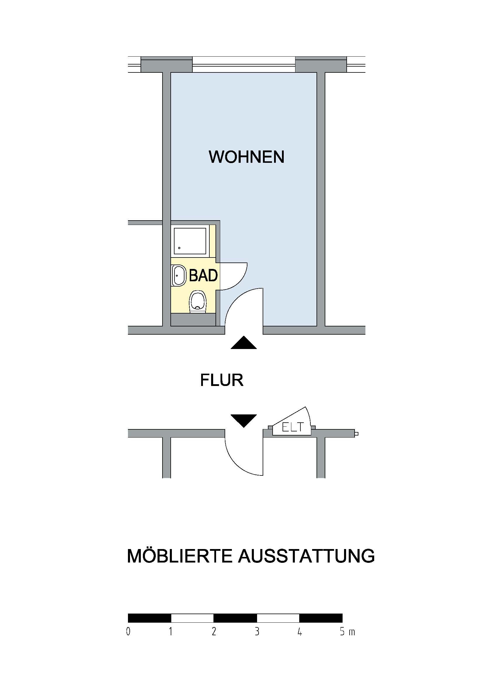 Wohnung zur Miete 349 € 1 Zimmer 19,3 m²<br/>Wohnfläche 2.<br/>Geschoss Schwedenstraße 25 Stadtgebiet Süd Neubrandenburg 17033