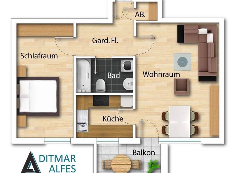 Wohnung zur Miete 370 € 1,5 Zimmer 56,5 m² 1. Geschoss frei ab 01.03.2026 Lasmecke 25 Arnsberg 59821