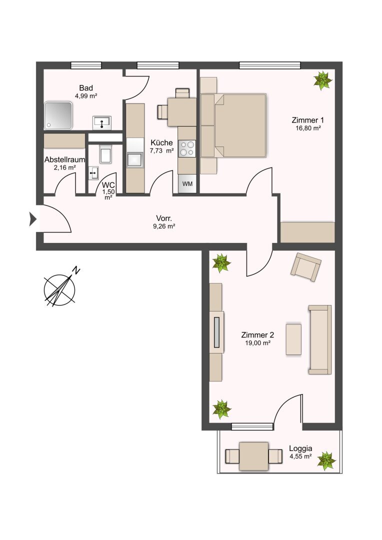 Wohnung zur Miete 460 € 60,5 m²<br/>Wohnfläche 2.<br/>Geschoss Berndorf 2560