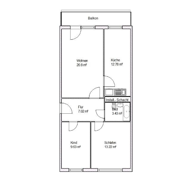 Wohnung zur Miete 493 € 3 Zimmer 68,5 m²<br/>Wohnfläche 3.<br/>Geschoss 01.01.2025<br/>Verfügbarkeit Bandwirkerstraße 6 a Heumarkt Magdeburg 39114