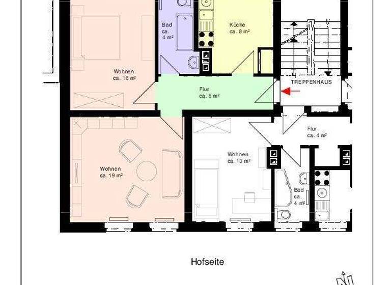 Wohnung zur Miete 348 € 2 Zimmer 53,5 m² 3. Geschoss E.-Weinert-Allee 11 Eisenhüttenstadt 15890