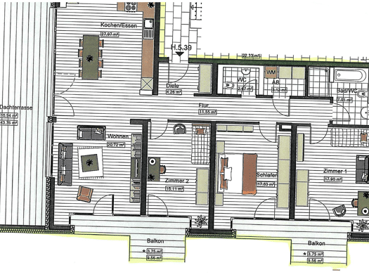 Wohnung zur Miete 1.715 € 4 Zimmer 146,6 m² 5. Geschoss frei ab 01.02.2027 Stadtmitte Neu-Ulm 89231