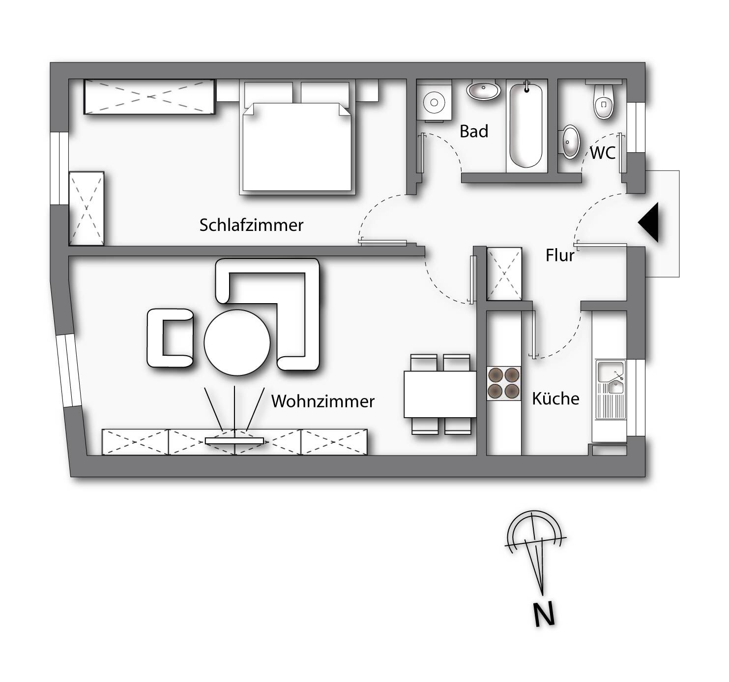 Wohnung zum Kauf 180.000 € 2 Zimmer 50,8 m²<br/>Wohnfläche 3.<br/>Geschoss ab sofort<br/>Verfügbarkeit Bad Reichenhall Bad Reichenhall 83435