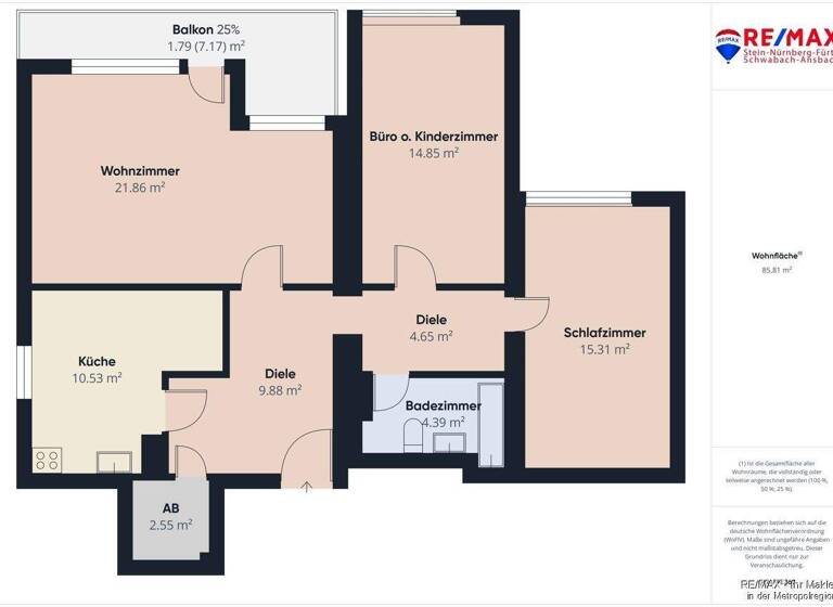 Wohnung zum Kauf 174.900 € 3 Zimmer 88 m² EG Kiliansdorf Roth 91154
