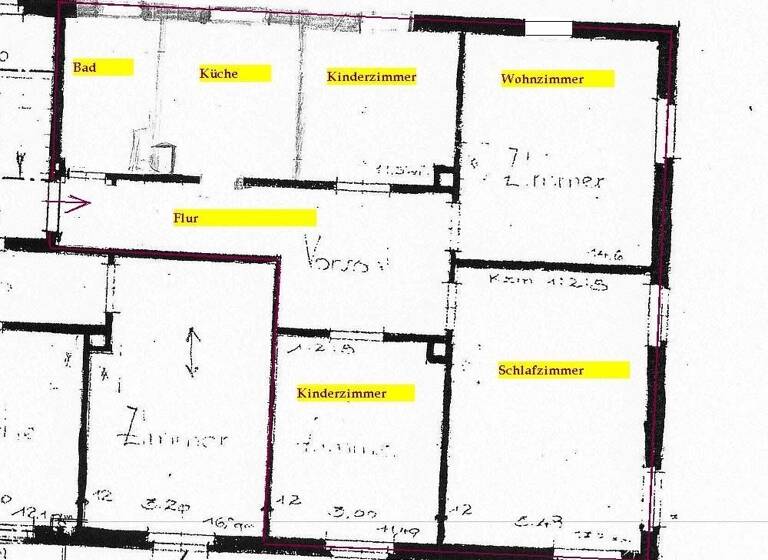 Wohnung zur Miete 465 € 4 Zimmer 77,1 m² 2. Geschoss frei ab sofort Zittau 02763