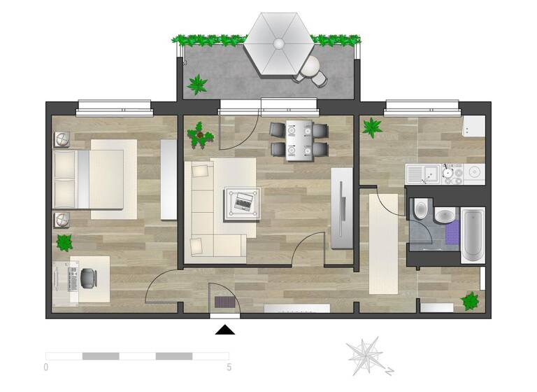 Wohnung zur Miete 389 € 2 Zimmer 64,8 m² 4. Geschoss Rosenhof 19 Zentrum Chemnitz 09111