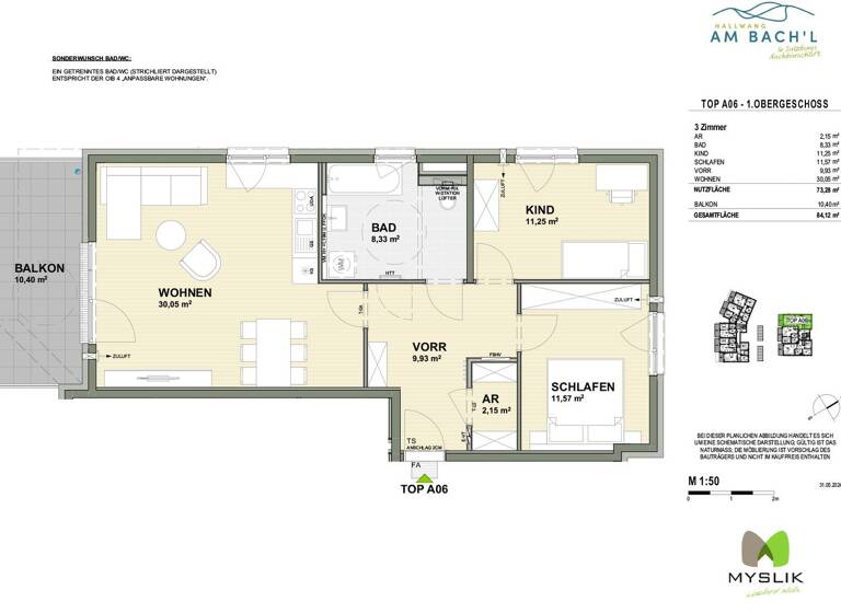 Wohnung zum Kauf - Erstbezug 494.800 € 3 Zimmer 73,3 m² Hallwang 5300
