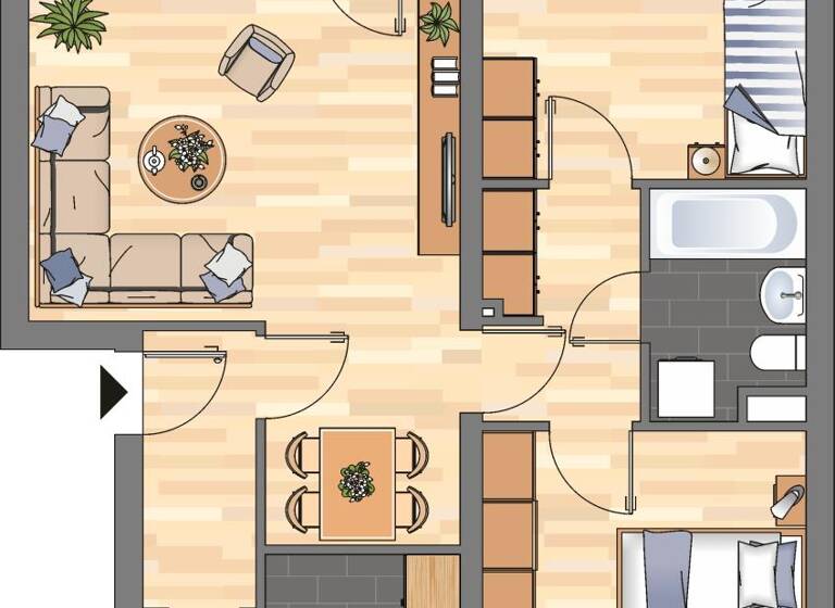 Wohnung zur Miete 569 € 3 Zimmer 70,5 m² 1. Geschoss frei ab 04.05.2026 Dosseweg 1 Weststadt Braunschweig 38120