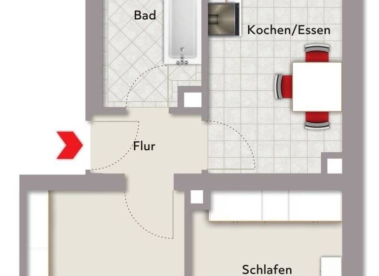 Wohnung zum Kauf 110.000 € 2 Zimmer 46,5 m²<br/>Wohnfläche 3.<br/>Geschoss Gibitzenhof Nürnberg 90461