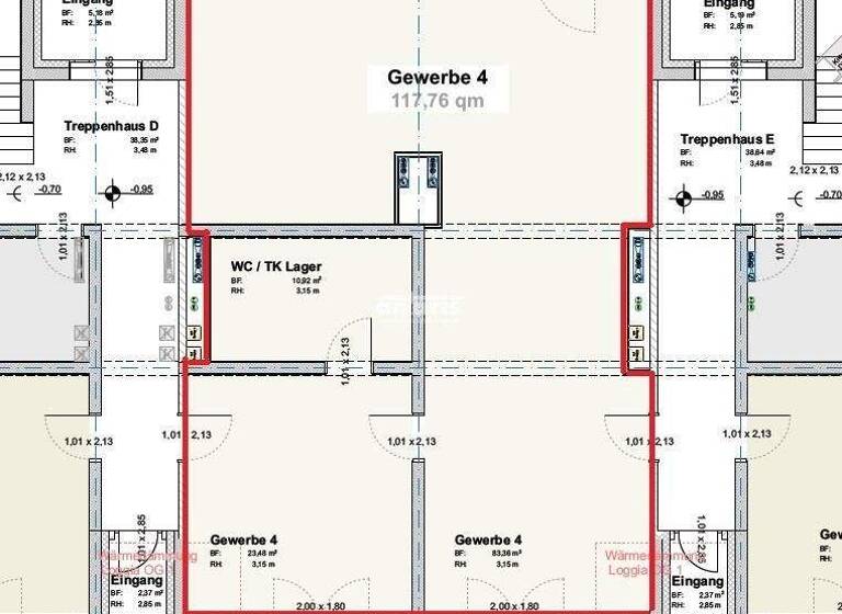 Bürofläche zur Miete - Erstbezug 117,8 m² Bürofläche teilbar ab 117,8 m² Löbervorstadt Erfurt 99096