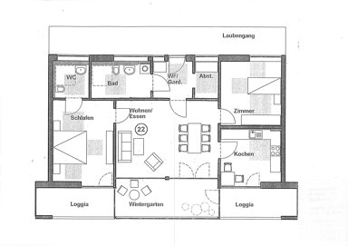 Wohnung zur Miete 1.190 € 3 Zimmer 113 m² Stadtmitte Neu-Ulm 89231