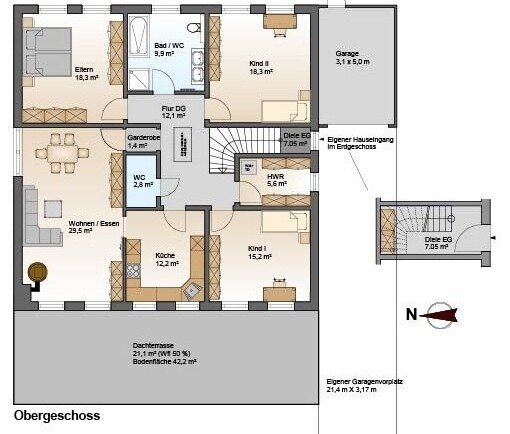 Penthouse zur Miete 1.550 € 4 Zimmer 153,5 m²<br/>Wohnfläche 1.<br/>Geschoss 01.04.2025<br/>Verfügbarkeit August-Horch-Straße 5 Süd - West Lippstadt 59557