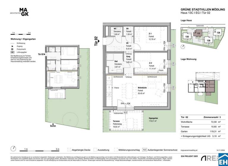 Wohnung zum Kauf - Erstbezug 518.500 € 3 Zimmer 72,6 m² EG Quellenstraße Mödling 2340