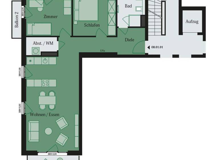 Wohnung zur Miete - Erstbezug 1.390 € 3 Zimmer 84,4 m² Dietrich-Bonhoeffer-Str. 12a Lämmerspiel Mühlheim 63165