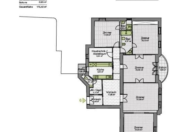 Wohnung zum Kauf 1.490.000 € 5 Zimmer 168,7 m² Wien 1130