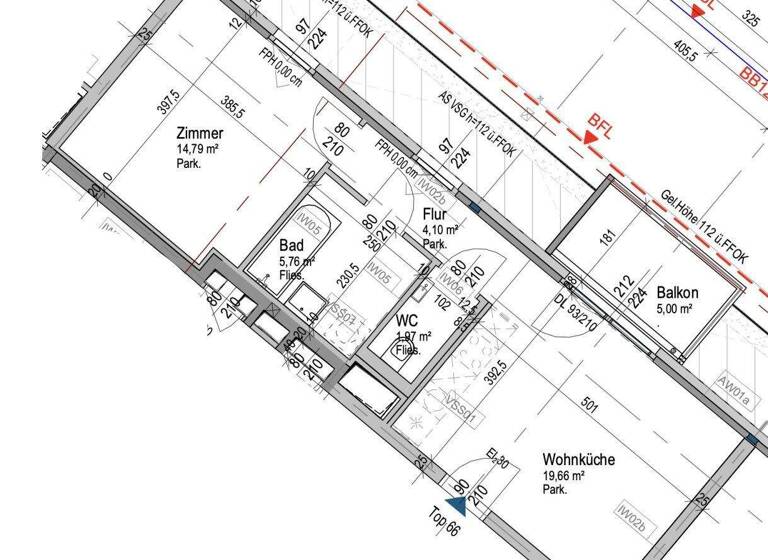 Wohnung zur Miete 729 € 2 Zimmer 46,3 m² 7. Geschoss frei ab sofort Ziegelhofstraße Wien 1220