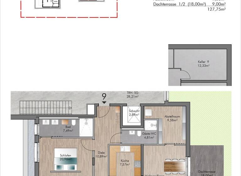 Penthouse zum Kauf - Erstbezug provisionsfrei 568.000 € 3 Zimmer 127,8 m² Nunkirchen Wadern 66687