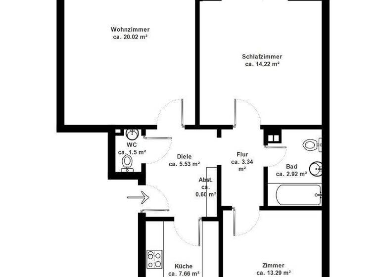 Wohnung zum Kauf 189.000 € 3 Zimmer 72 m² 2. Geschoss Eidelstedt Hamburg 22523