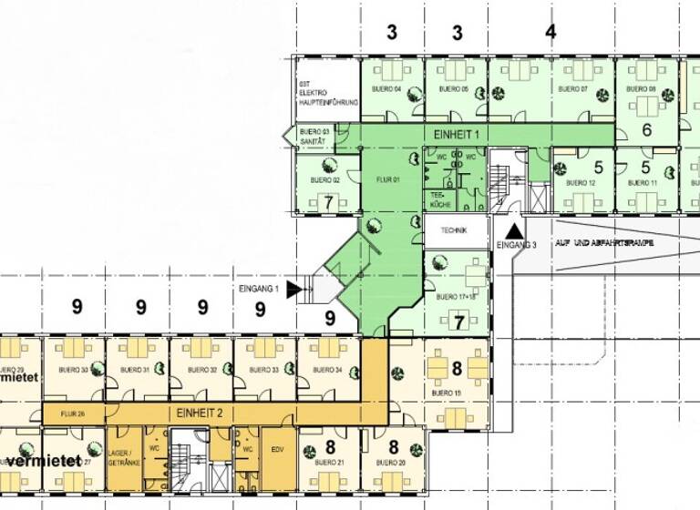 Medizinisches Gebäude zur Miete provisionsfrei 965 € 3 Zimmer 148,4 m² Bürofläche Keramag Flörsheim 65439