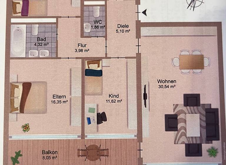 WG-Zimmer zur Miete 1.895 € 4 Zimmer 105 m² Geschoss 1/5 frei ab sofort Königsbau Konstanz 78464