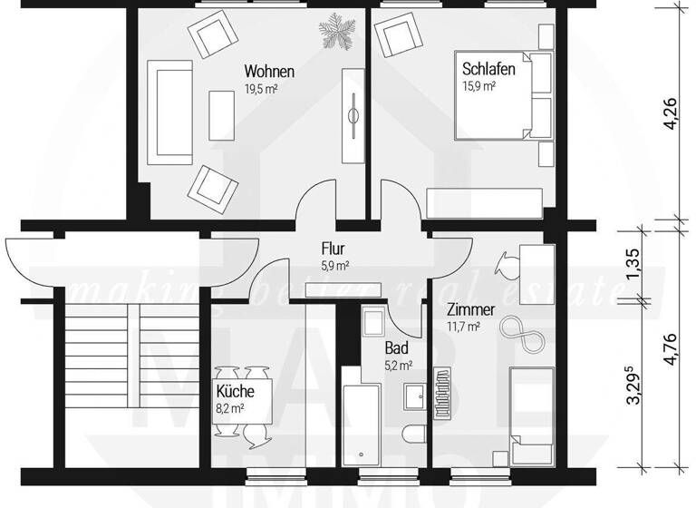Terrassenwohnung zum Kauf 52.000 € 3 Zimmer 64,1 m² EG frei ab sofort Karl-Marx-Str. 17 Hagenwerder Görlitz 02827