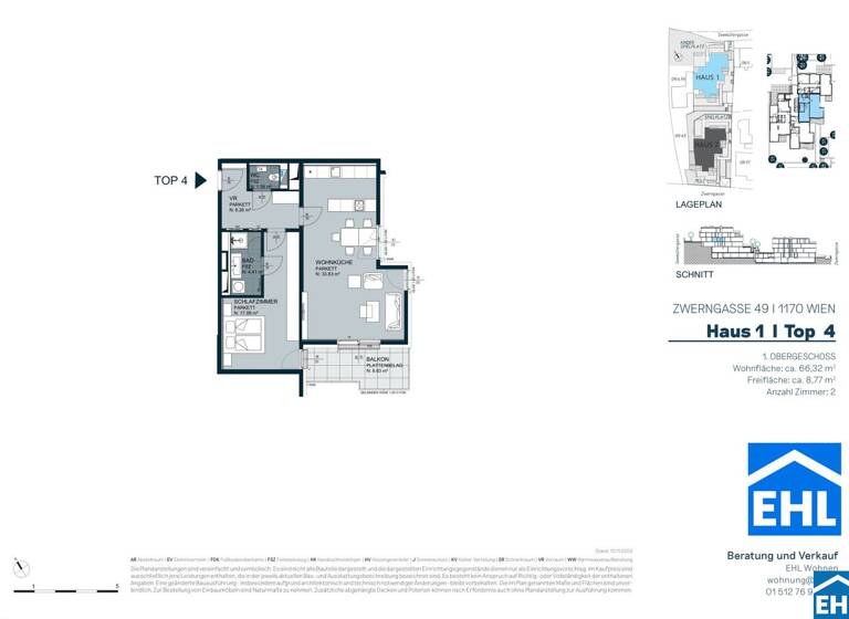 Wohnung zum Kauf - Erstbezug provisionsfrei 646.989 € 2 Zimmer 66,3 m² 1. Geschoss Zwerngasse Wien 1170