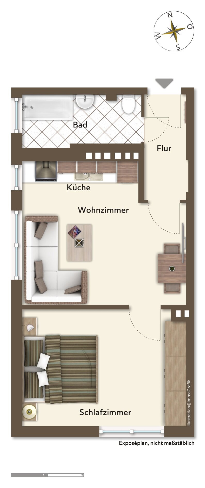 Wohnung zur Miete 309 € 1 Zimmer 37 m²<br/>Wohnfläche EG<br/>Geschoss 01.04.2025<br/>Verfügbarkeit Hansastr. 11 Twischkamp Bremerhaven 27568