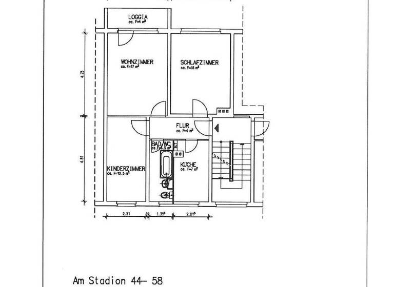 Wohnung zur Miete 350 € 3 Zimmer 60,1 m² 3. Geschoss Am Stadion 57 Hermsdorf 07629