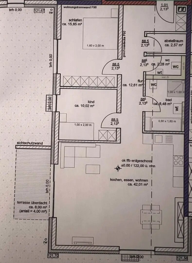 Wohnung zum Kauf provisionsfrei 126.000 € 3 Zimmer 99 m²<br/>Wohnfläche ab sofort<br/>Verfügbarkeit Falk Straße Unna - Mitte Unna 59423