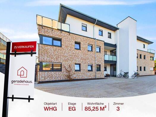 Wohnung zum Kauf - Erstbezug 339.000 € 3 Zimmer 85,3 m² EG frei ab sofort Lingen 49809
