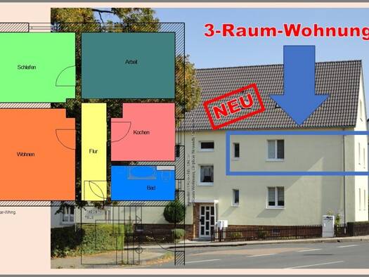 Wohnung zur Miete 357 € 3 Zimmer 55 m² frei ab sofort Lutherstadt Eisleben Eisleben 06295