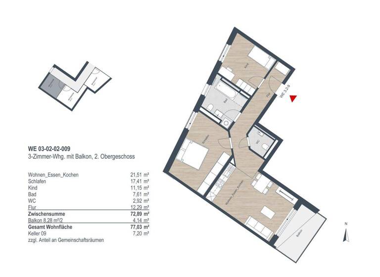 Wohnung zur Miete 1.172 € 2 Zimmer 77,8 m² 2. Geschoss frei ab 01.05.2026 Wilhelm-Krügel-Weg 8 Stein 90547