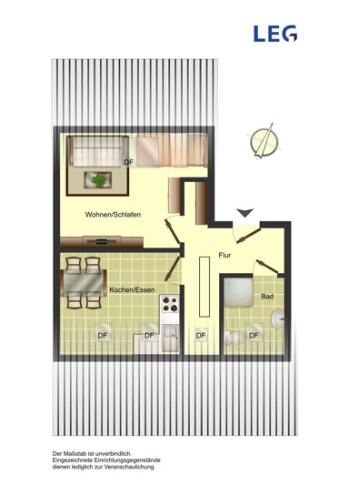 Wohnung zur Miete 429 € 1 Zimmer 49,8 m² 2. Geschoss Im Grund 5 Mitte Kamen 59174