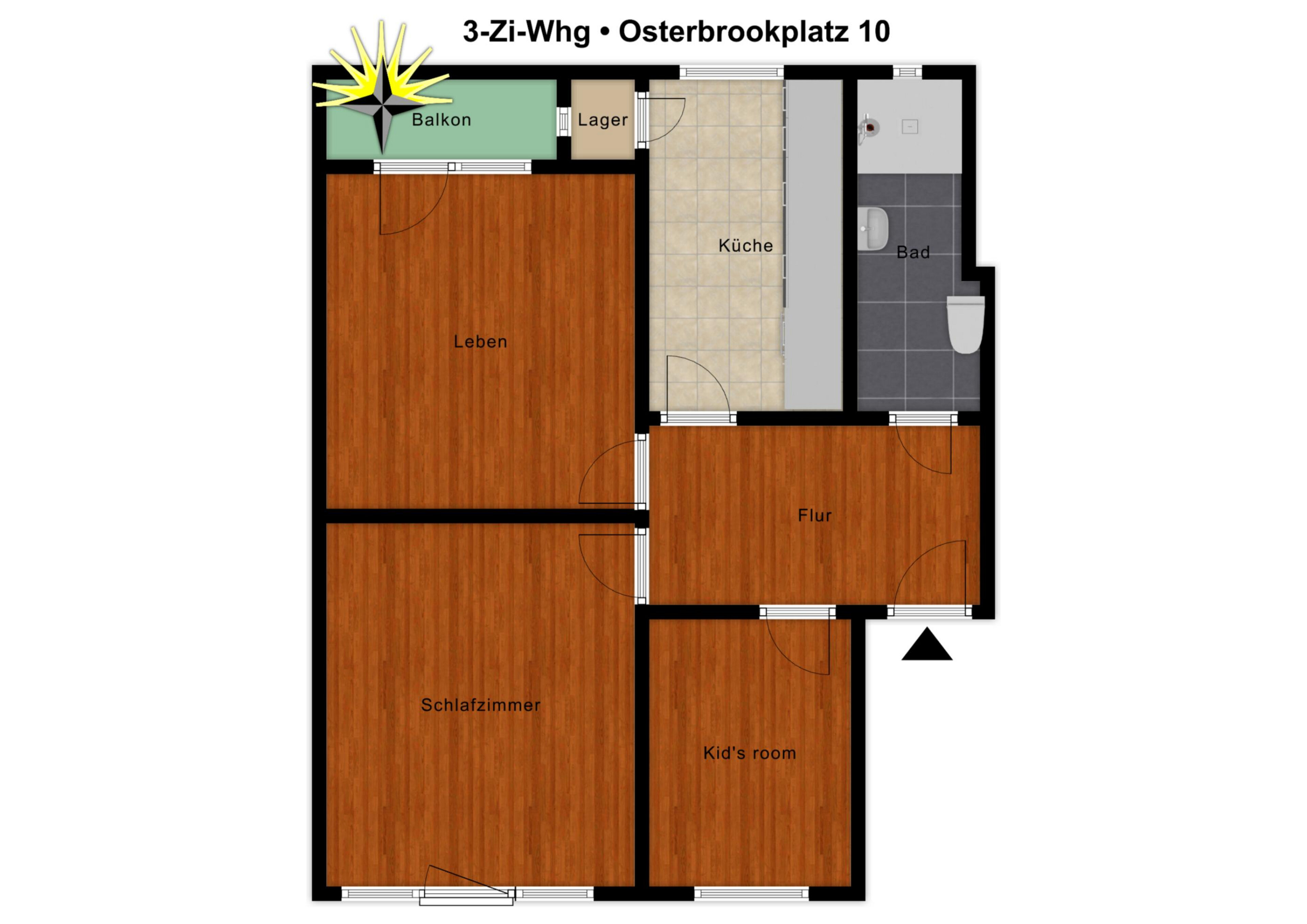 Wohnung zur Miete 730 € 3 Zimmer 54,7 m²<br/>Wohnfläche 2.<br/>Geschoss ab sofort<br/>Verfügbarkeit Osterbrookplatz 10 Hamm Hamburg 20537