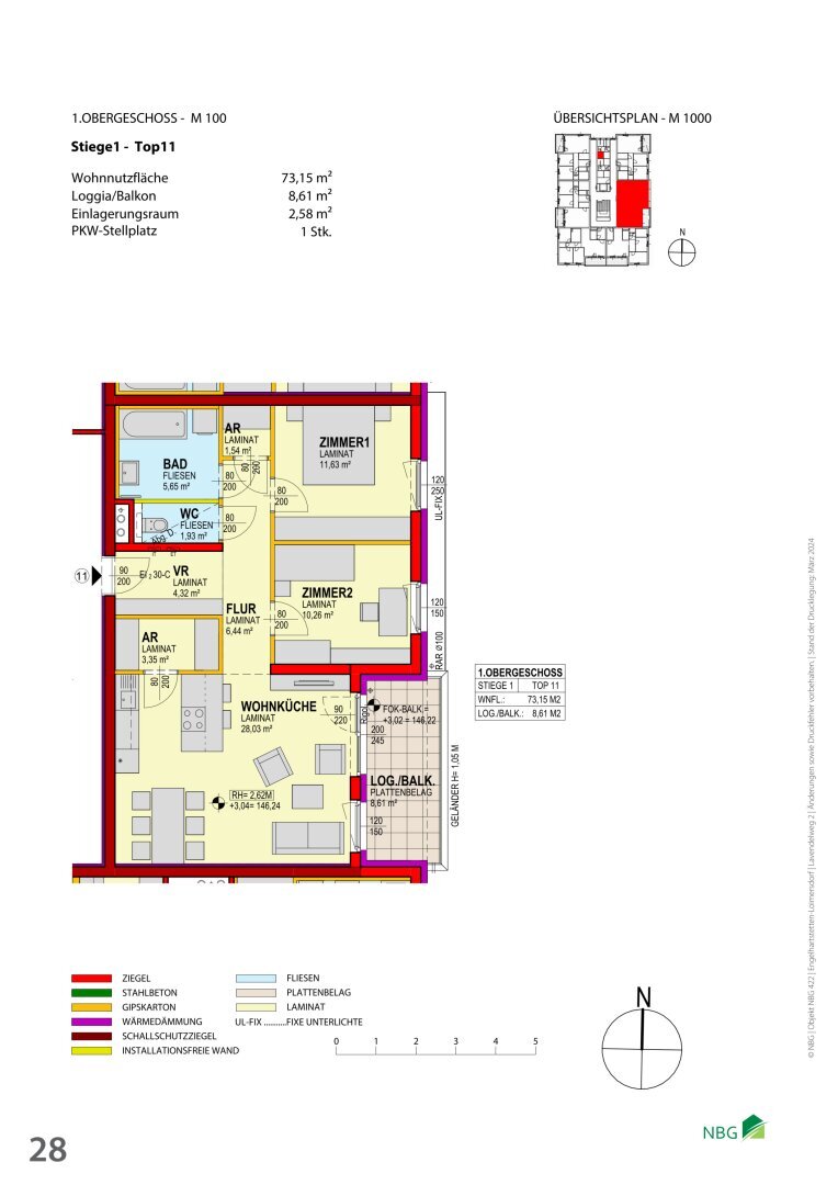 Wohnung zur Miete 606 € 3 Zimmer 73,2 m²<br/>Wohnfläche 1.<br/>Geschoss Engelhartstetten 2292