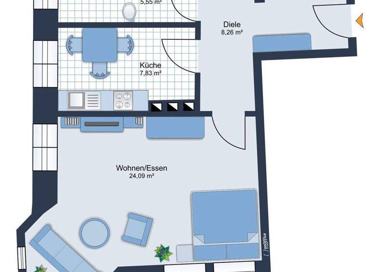 Wohnung zum Kauf 440.000 € 1,5 Zimmer 45,5 m² 2. Geschoss Untergiesing-Harlaching München 81543