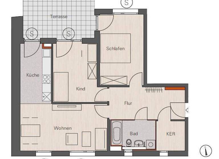 Wohnung zur Miete nur mit Wohnberechtigungsschein 695 € 3 Zimmer 75 m² EG Gertrud-Krüger-Weg 14 St Jobst Nürnberg 90491