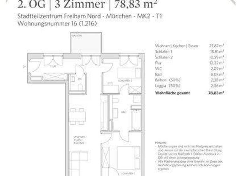 Wohnung zur Miete 1.891 € 3 Zimmer 78,8 m² 2. Geschoss frei ab 29.03.2026 Amalie-Nacken-Str. 5 Aubing-Lochhausen-Langwied München 81248