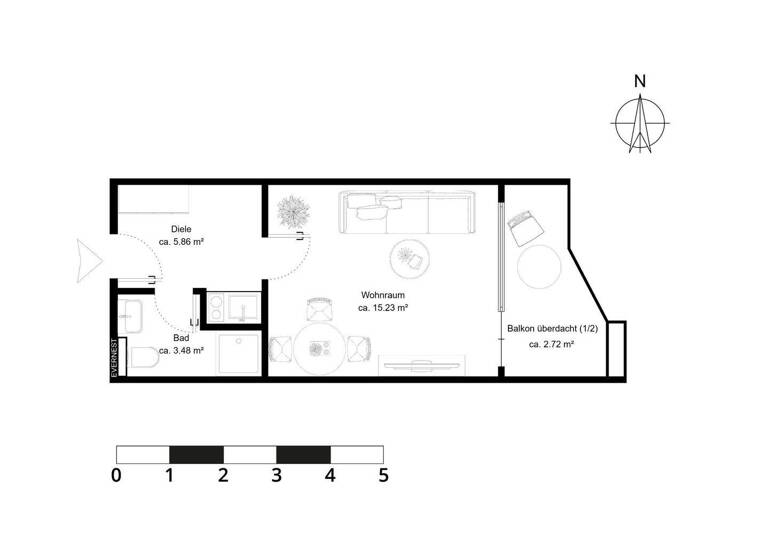 Studio zum Kauf 140.000 € 1 Zimmer 27,3 m² Handschuhsheim Heidelberg 69121