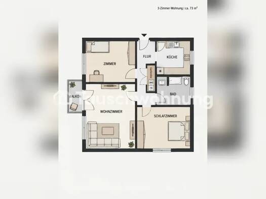 Wohnung zur Miete Tauschwohnung 1.008 € 3 Zimmer 73 m² 2. Geschoss Spandau Berlin 14052