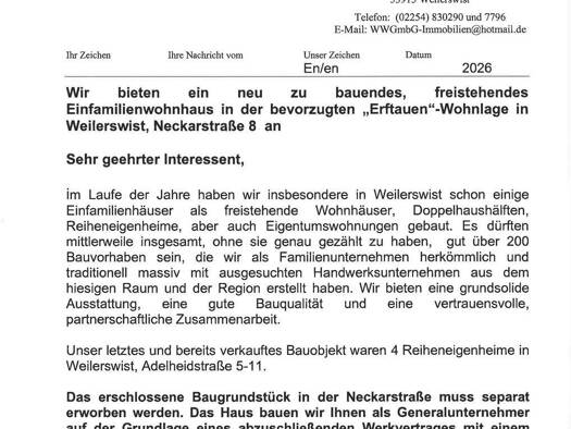 Einfamilienhaus zum Kauf provisionsfrei 514.400 € 4 Zimmer 149,9 m² 451 m² Grundstück Neckarstraße Weilerswist 53919