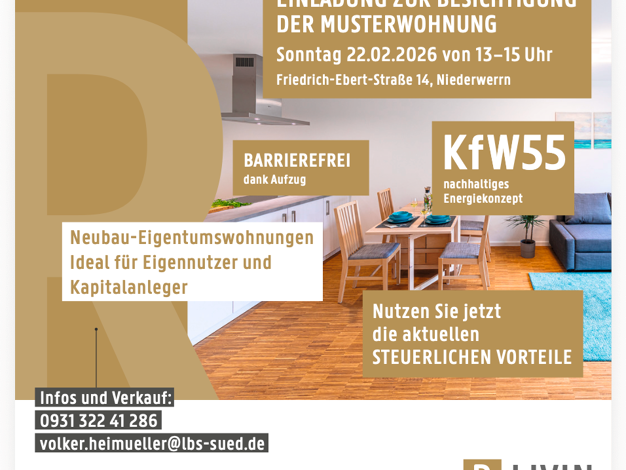 Wohnung zum Kauf provisionsfrei 288.638 € 2 Zimmer 64,5 m² Niederwerrn 97464