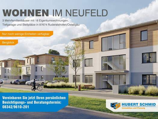 Wohnung zum Kauf - Erstbezug provisionsfrei 387.700 € 2 Zimmer 70,9 m² 1. Geschoss Ruderatshofen 87674