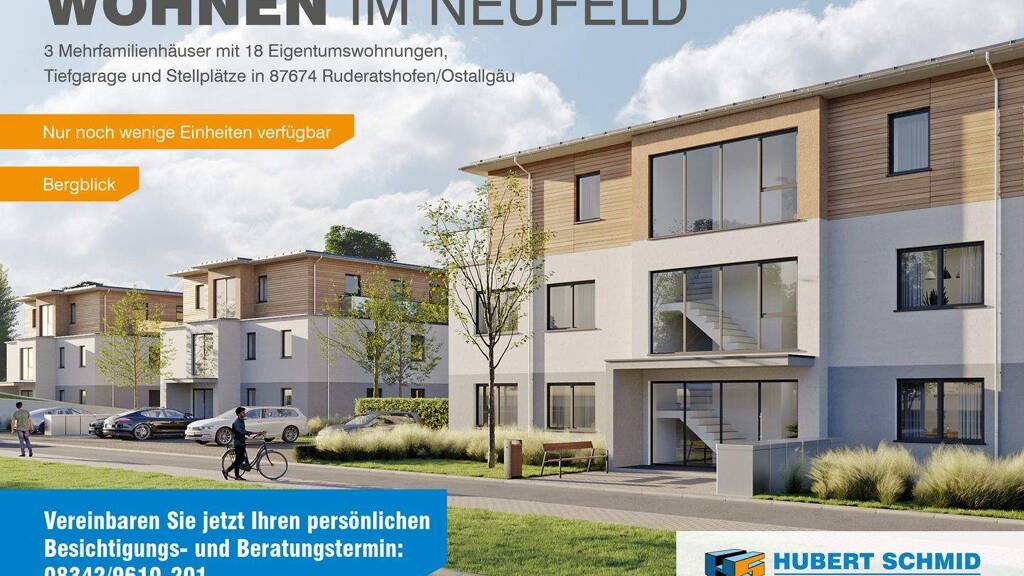 Wohnung zum Kauf - Erstbezug provisionsfrei 387.700 € 2 Zimmer 70,9 m² 1. Geschoss Ruderatshofen 87674