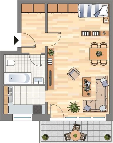 Wohnung zur Miete nur mit Wohnberechtigungsschein 301,50 € 2,5 Zimmer 56,7 m² 3. Geschoss Wasserwerkstraße 17 Castrop Castrop-Rauxel 44575