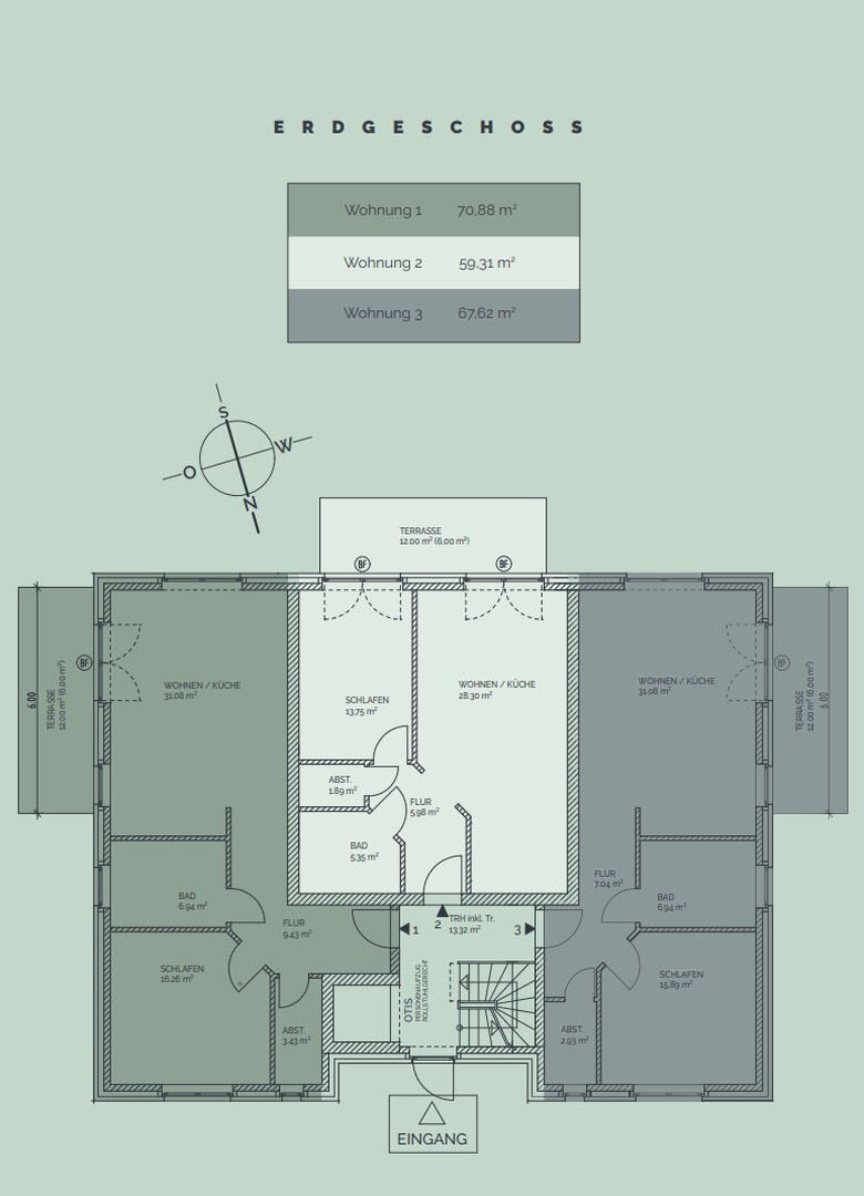 Wohnung zum Kauf provisionsfrei 475.410 € 2 Zimmer 73,1 m²<br/>Wohnfläche EG<br/>Geschoss Bornblick 2b Bramfeld Hamburg 22179