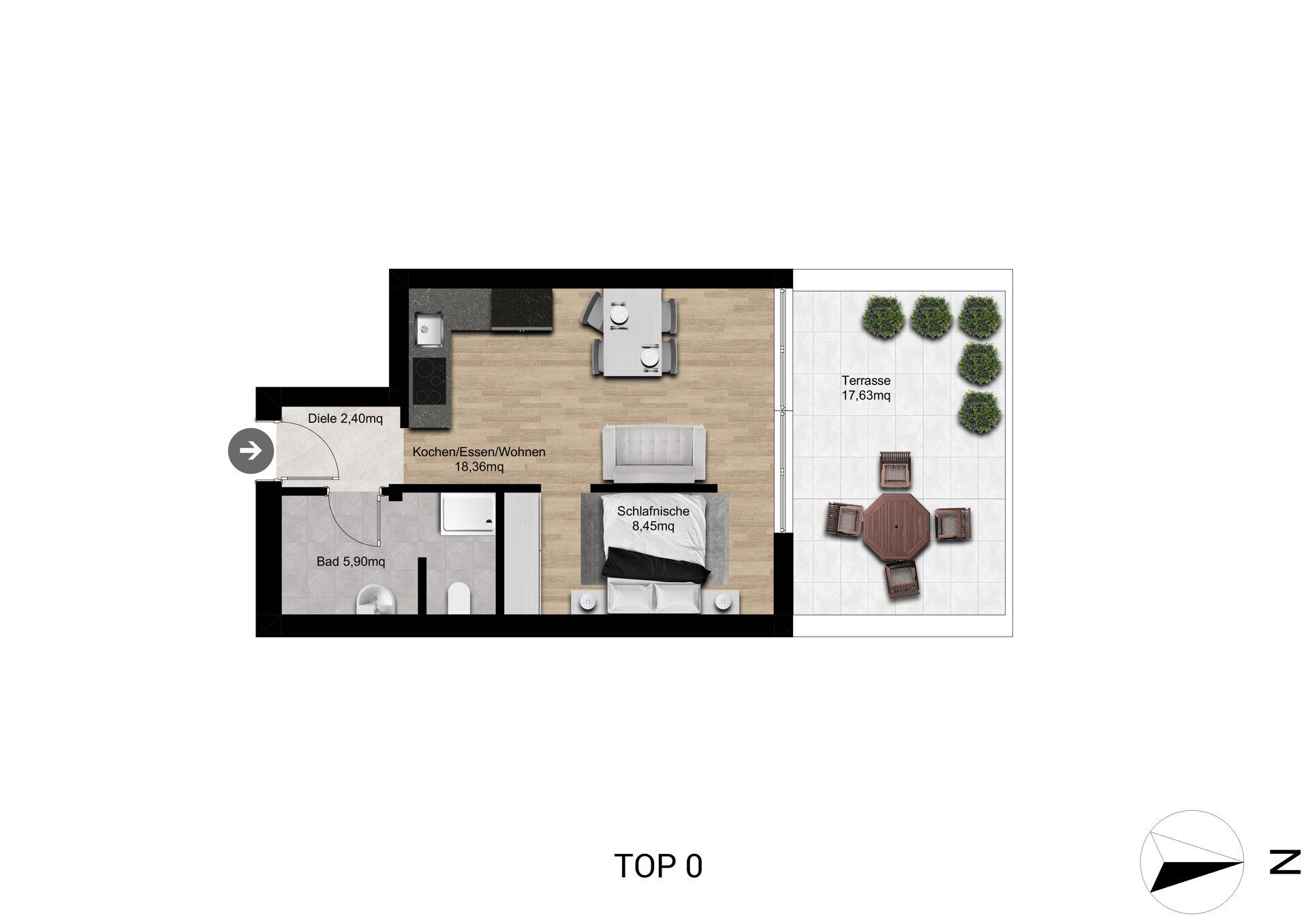 Wohnung zum Kauf 245.900 € 35,1 m²<br/>Wohnfläche EG<br/>Geschoss Wilten Innsbruck 6020